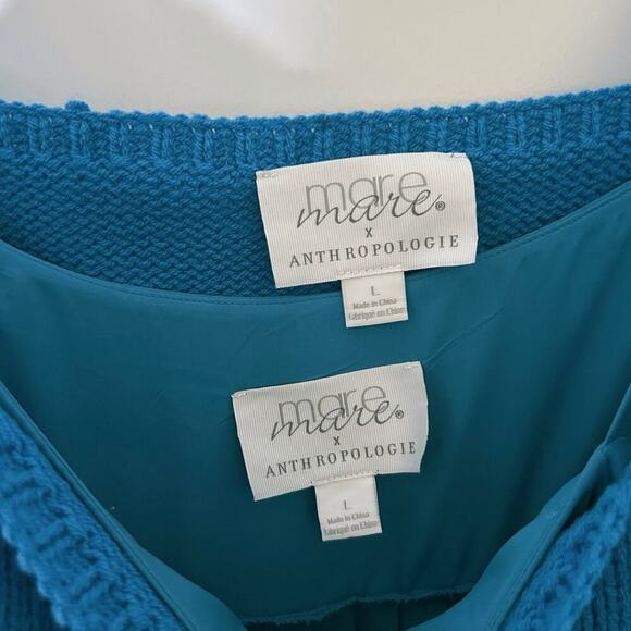 Mare Mare x Anthropologie NWOT Blue Pleated Maxi Dress SZ L - Picture 5 of 7